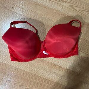 Body by Victoria lined Perfect Coverage Bra 40DDD Red w/lace Victoria’s Secret